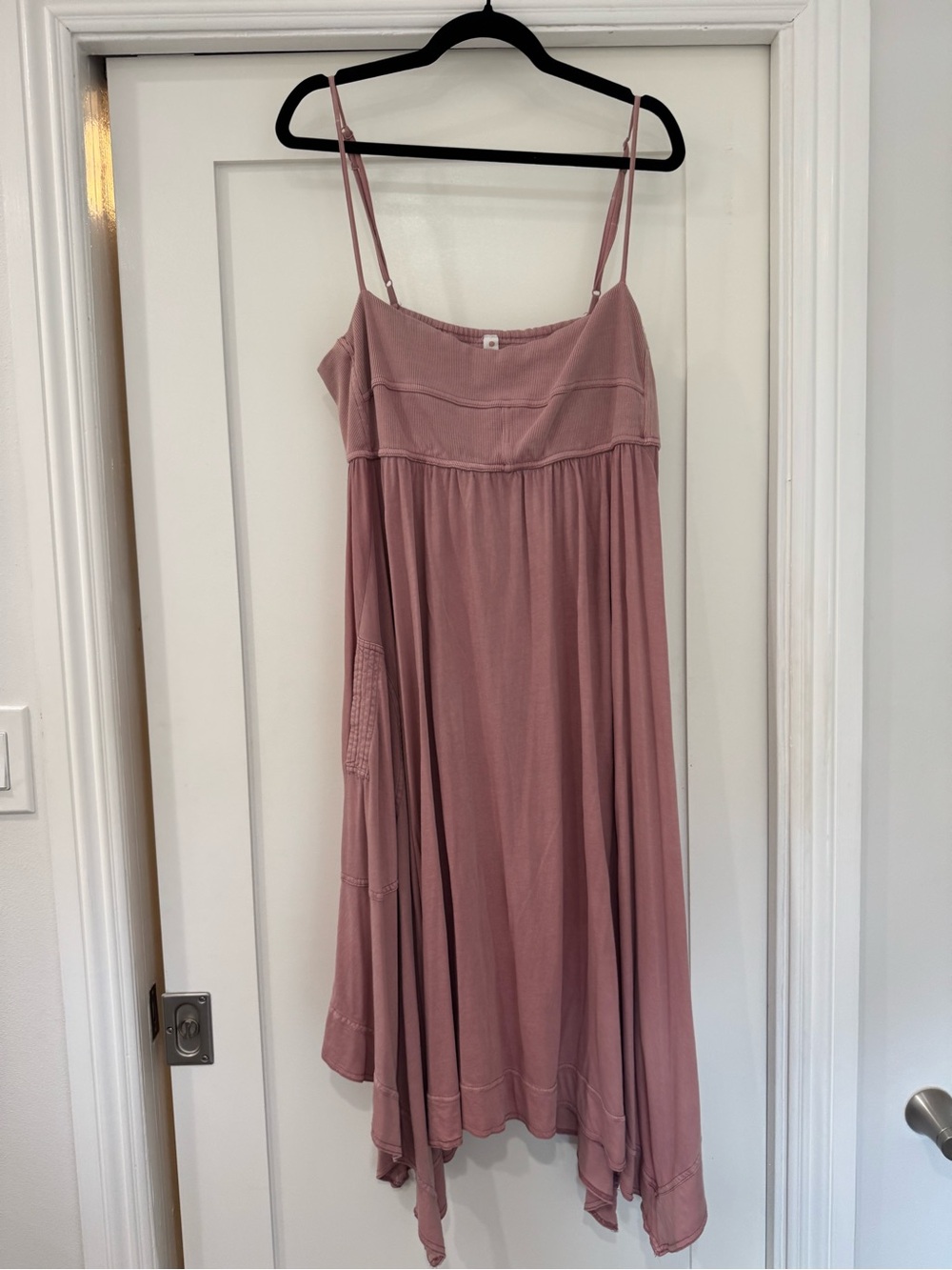 Asymmetrical Spaghetti Strap Dress in Dusty Mauve